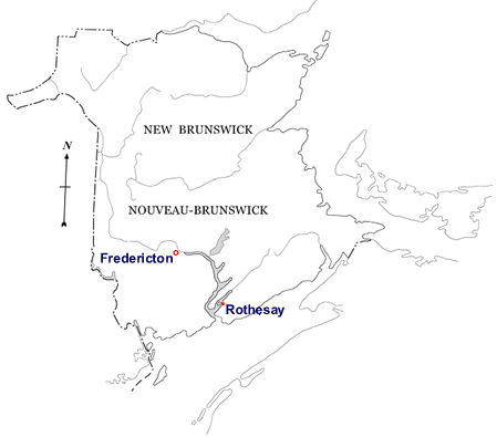 carte de Nouveau-Brunswick