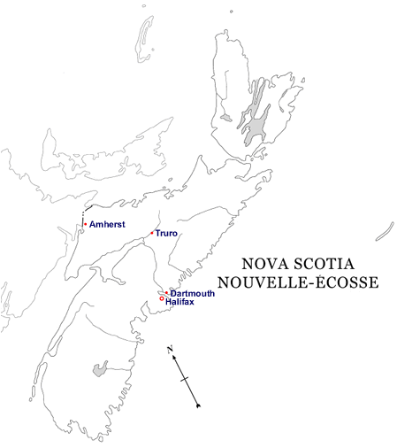 carte de Nouvelle-Écosse