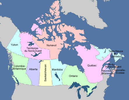map of Canada / carte du Canada