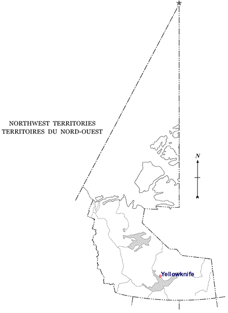 carte de Territoires du Nord-Ouest
