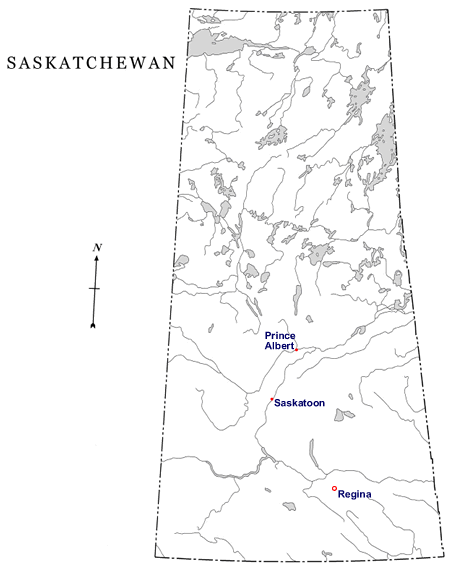 carte de Saskatchewan